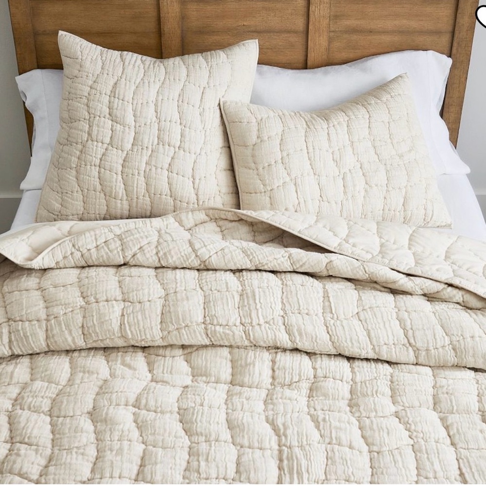 Pottery Barn Tan Quilted Bedding Set - Picture 2 of 11